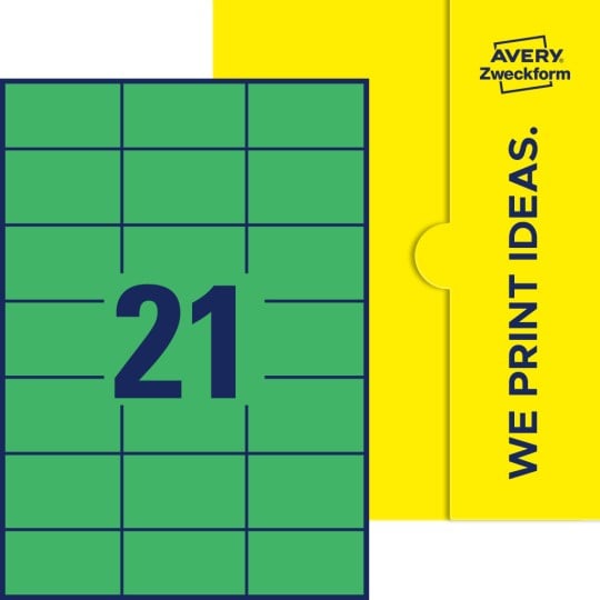 21 stk. etiketter pr. ark.