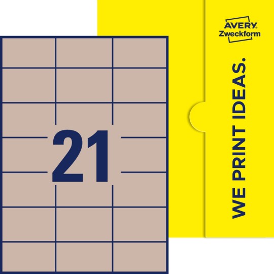 21 stk. etiketter pr. ark.