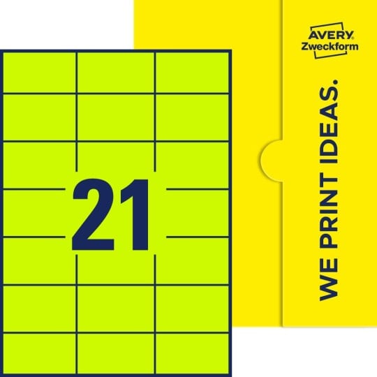 21 stk. etiketter pr. ark.
