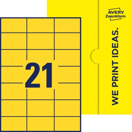 21 stk. etiketter pr. ark.