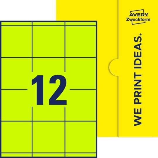 12 stk. etiketter pr. ark.