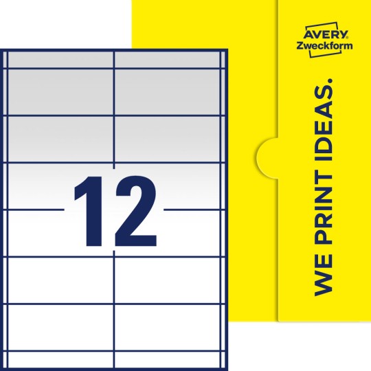 12 stk. etiketter pr. ark.