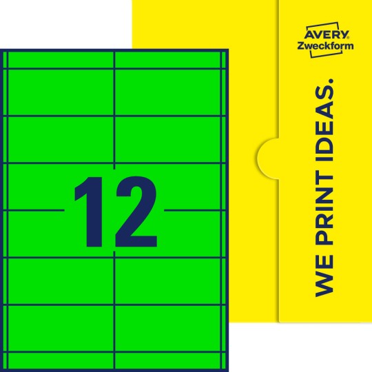 12 stk. etiketter pr. ark.
