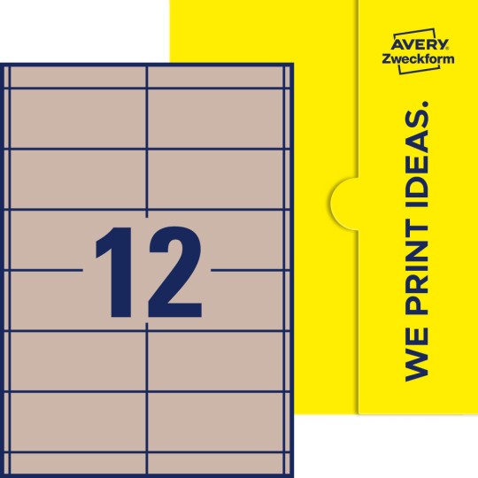 12 stk. etiketter pr. ark.