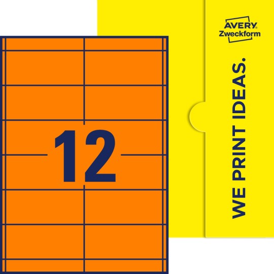 12 stk. etiketter pr. ark.
