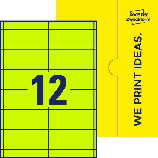 12 stk. etiketter pr. ark.