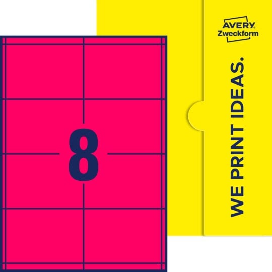 8 stk. etiketter pr. ark.