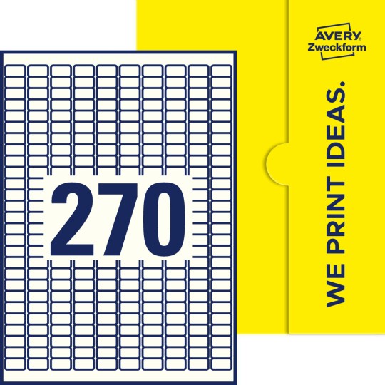 270 stk. etiketter pr. ark.