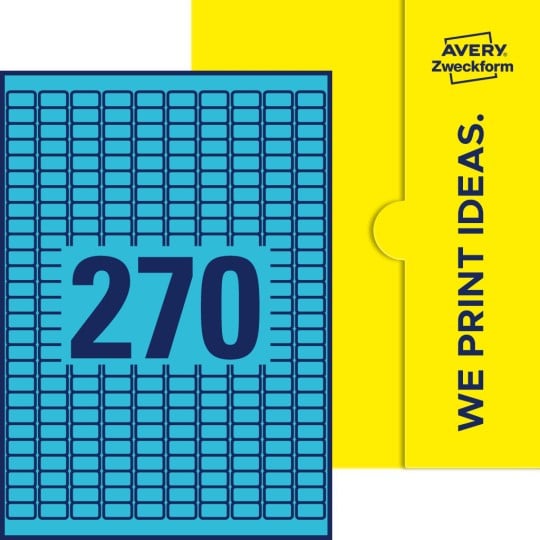 270 stk. etiketter pr. ark.