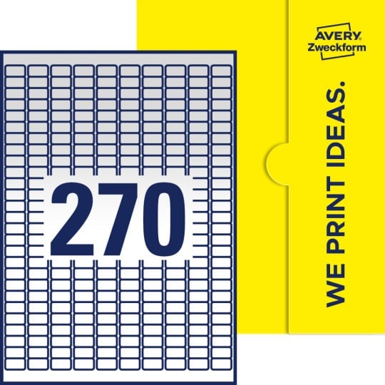 270 stk. etiketter pr. ark.