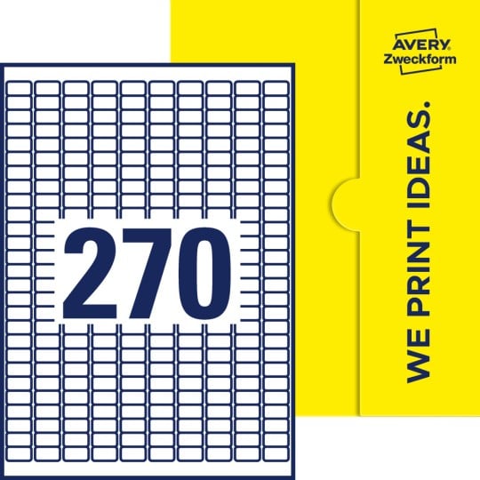 270 stk. etiketter pr. ark.