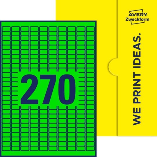 270 stk. etiketter pr. ark.