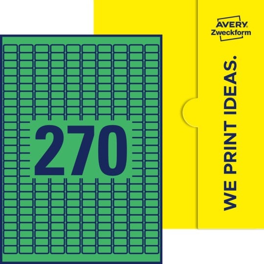 270 stk. etiketter pr. ark.