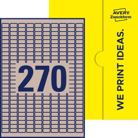 270 stk. etiketter pr. ark.