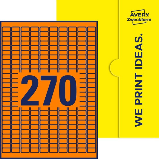 270 stk. etiketter pr. ark.