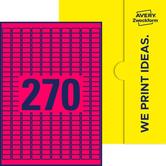 270 stk. etiketter pr. ark.