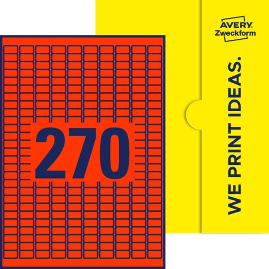 270 stk. etiketter pr. ark.