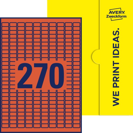 270 stk. etiketter pr. ark.