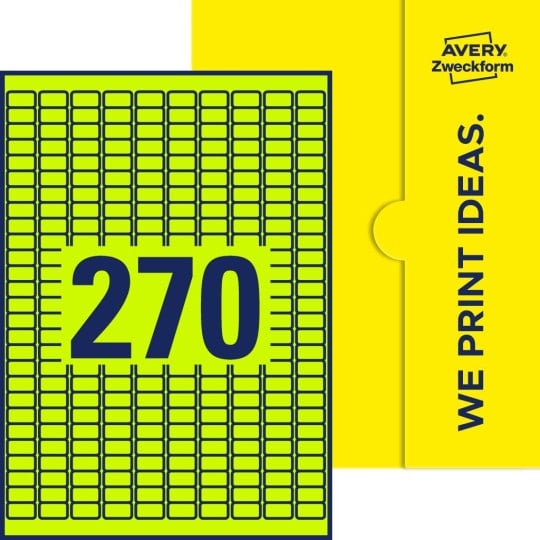 270 stk. etiketter pr. ark.