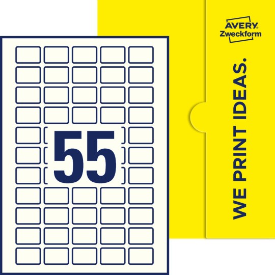 55 stk. etiketter pr. ark.