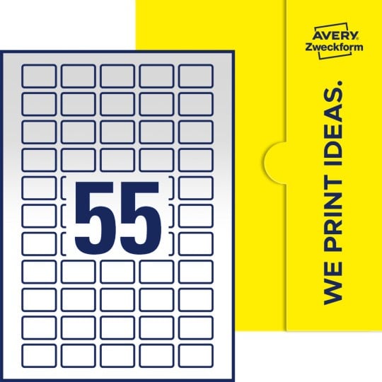 55 stk. etiketter pr. ark.