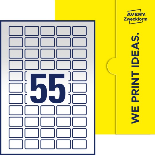 55 stk. etiketter pr. ark.
