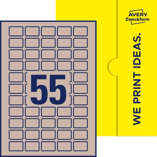 55 stk. etiketter pr. ark.