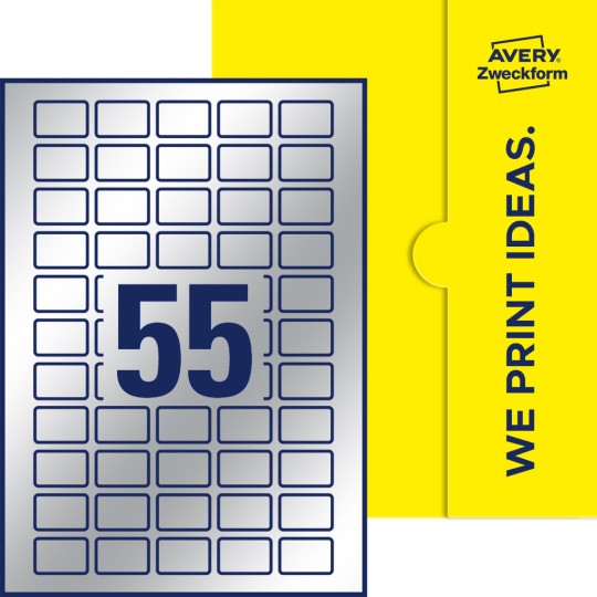55 stk. etiketter pr. ark.
