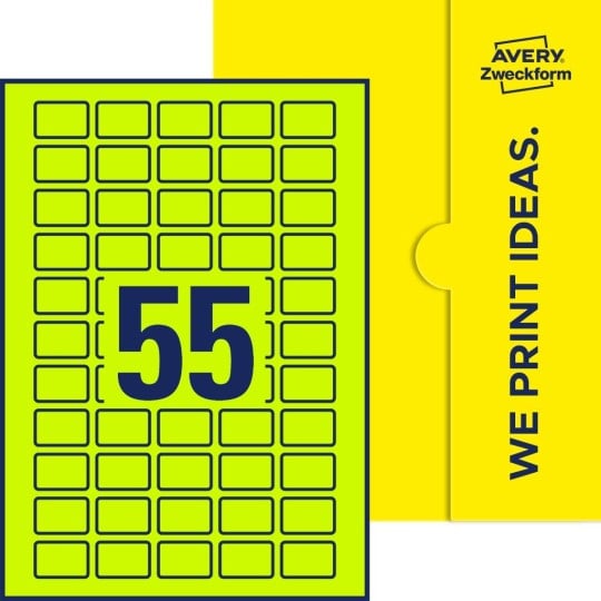 55 stk. etiketter pr. ark.