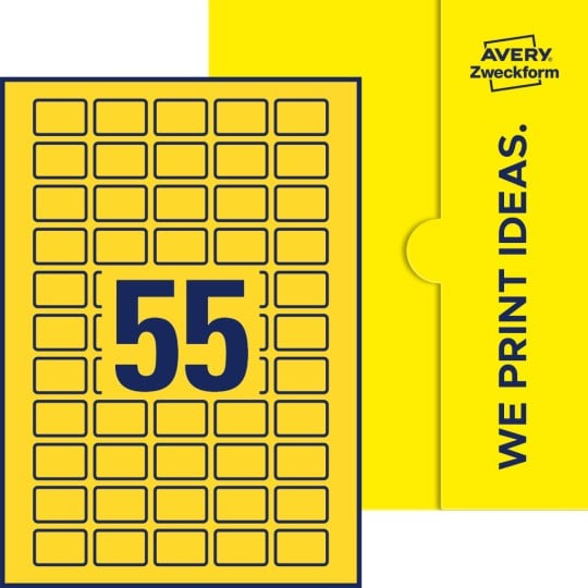 55 stk. etiketter pr. ark.