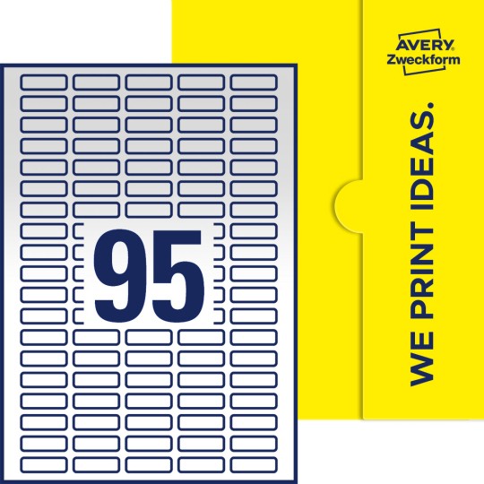 95 stk. etiketter pr. ark.