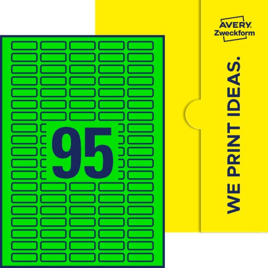 95 stk. etiketter pr. ark.
