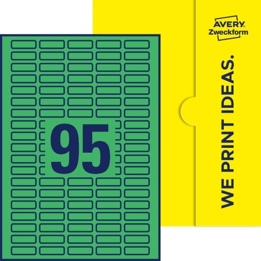 95 stk. etiketter pr. ark.