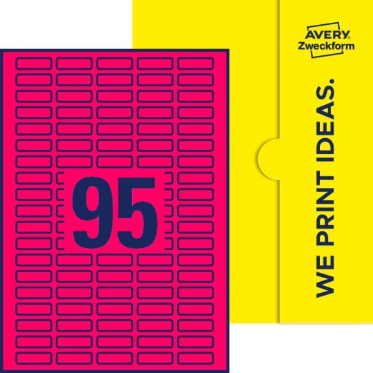 95 stk. etiketter pr. ark.
