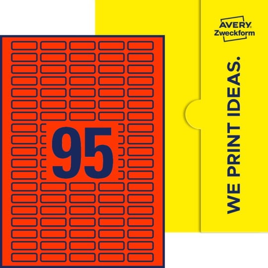 95 stk. etiketter pr. ark.