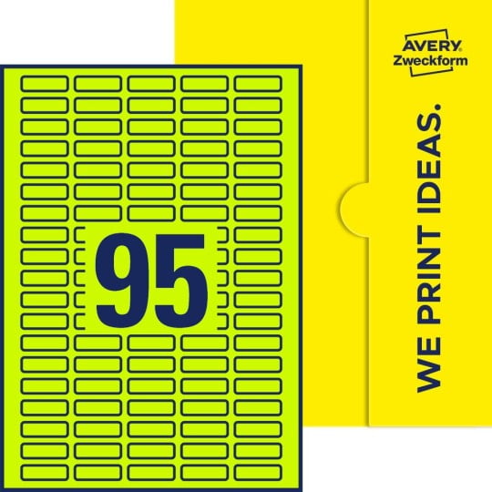 95 stk. etiketter pr. ark.