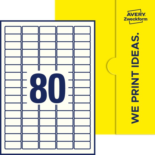 80 stk. etiketter pr. ark.