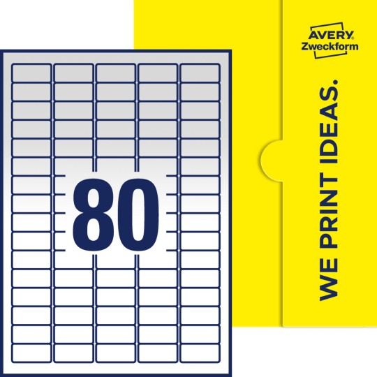 80 stk. etiketter pr. ark.