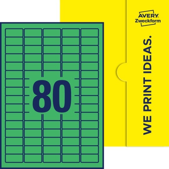 80 stk. etiketter pr. ark.