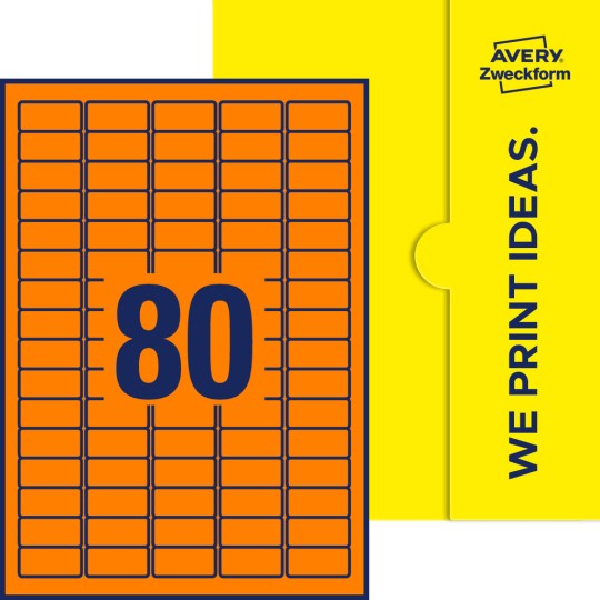 80 stk. etiketter pr. ark.