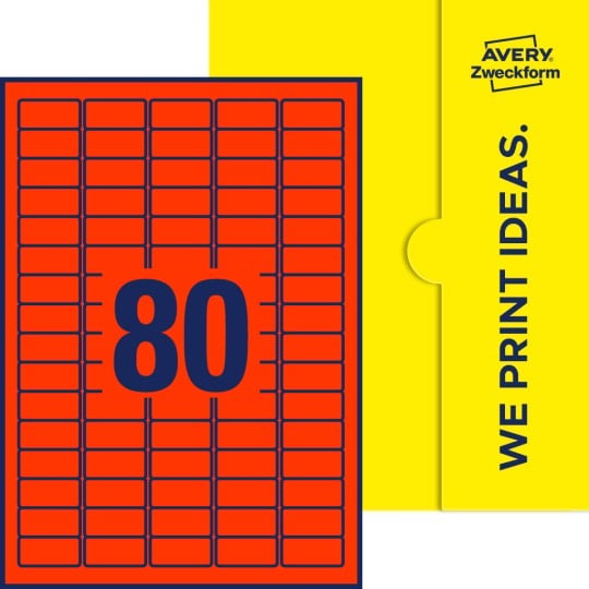 80 stk. etiketter pr. ark.