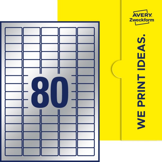 80 stk. etiketter pr. ark.