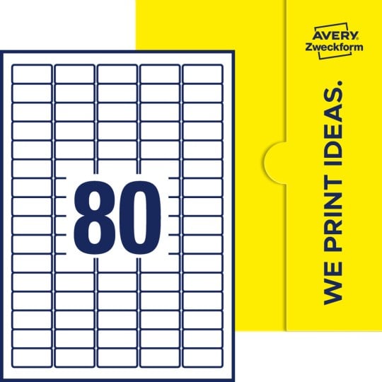 80 stk. etiketter pr. ark.