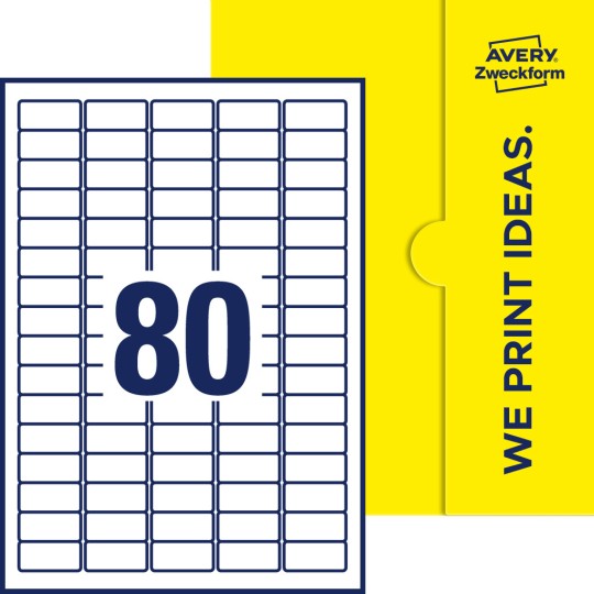 80 stk. etiketter pr. ark.