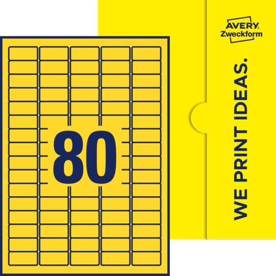 80 stk. etiketter pr. ark.