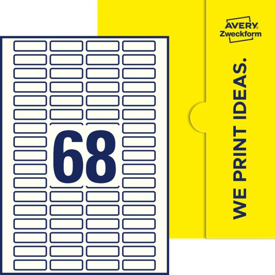68 stk. etiketter pr. ark.