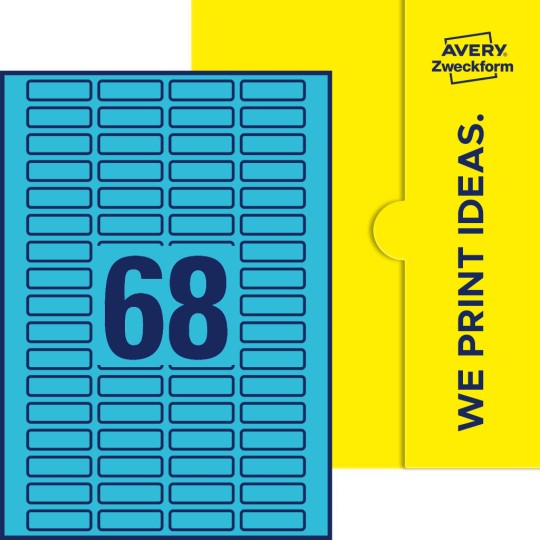 68 stk. etiketter pr. ark.