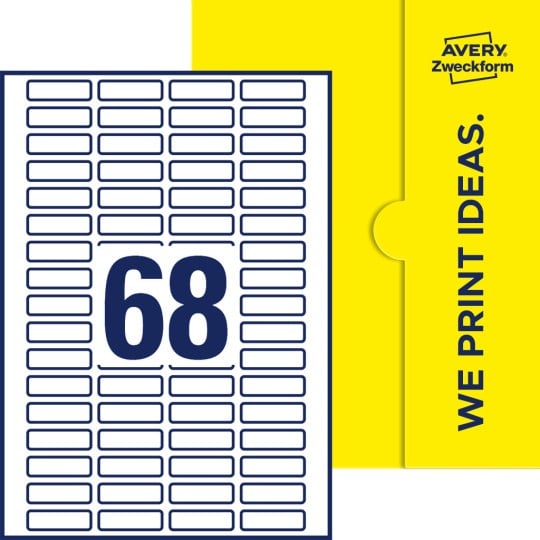 68 stk. etiketter pr. ark.