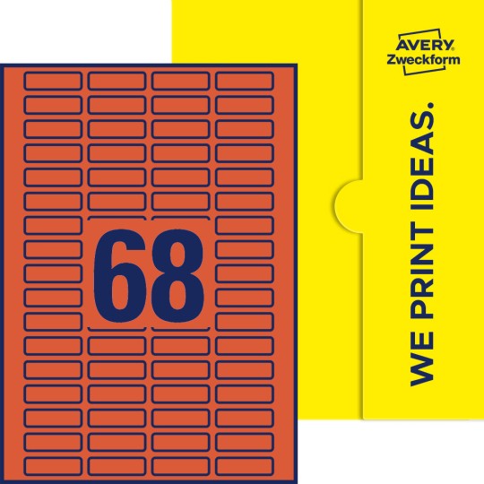 68 stk. etiketter pr. ark.