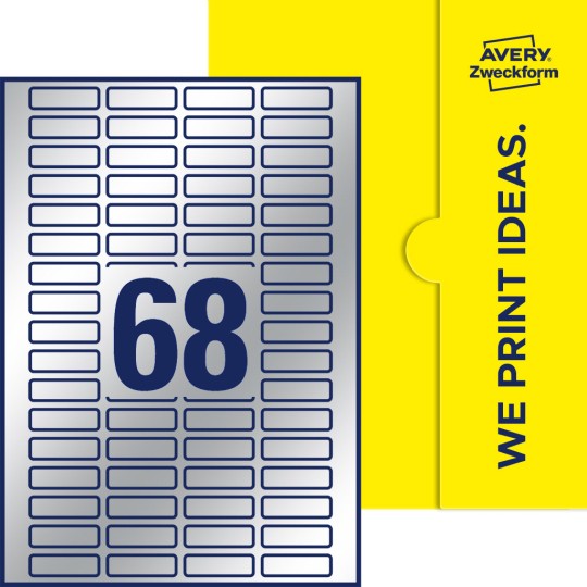 68 stk. etiketter pr. ark.